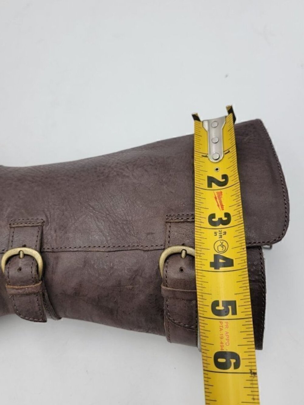 Born Brown Leather Boots Block Heel size 6.5 Maleri Zip‎ Up Buckle - Picture 8 of 10
